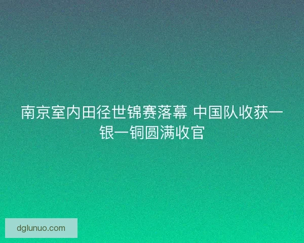 南京室内田径世锦赛落幕 中国队收获一银一铜圆满收官